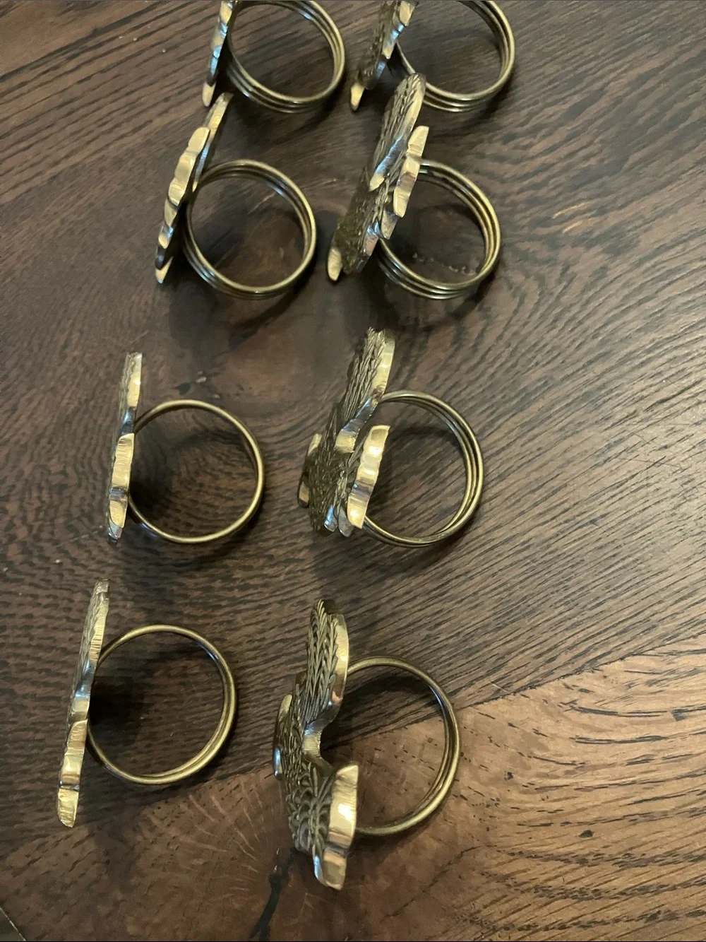 Vintage Brass Rooster Napkin Rings